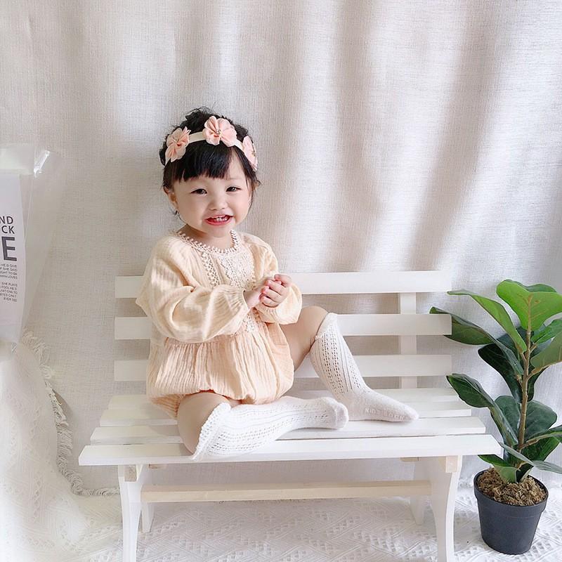 BabyGao Set 3 chi tiết vớ + áo body + băng đô cho bé gái cực đáng yêu