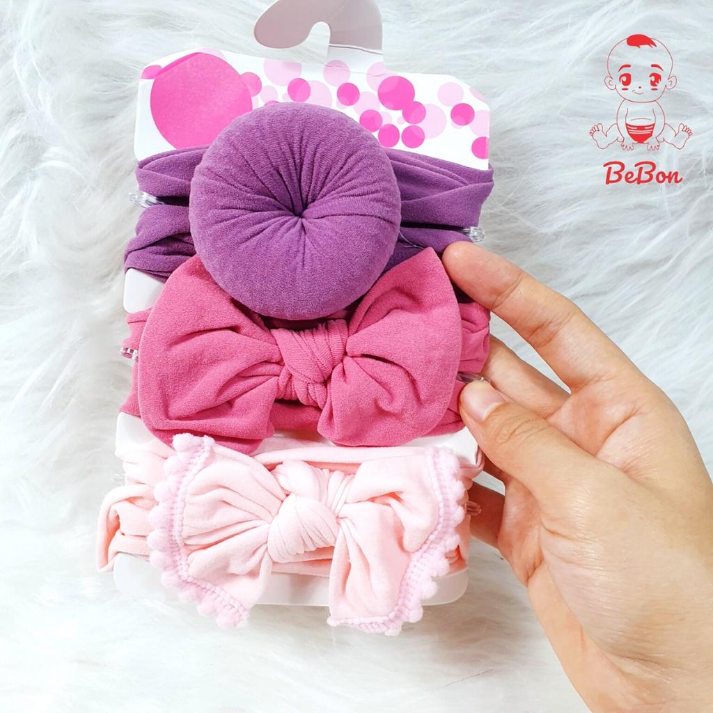 Băng đô cho bé gái Set 3 chiếc Nơ, Turban xinh xắn đáng yêu MS03