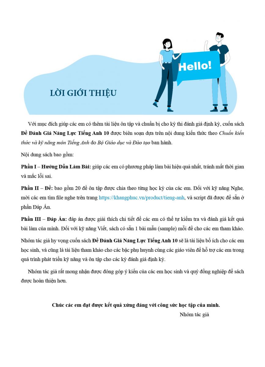 Sách - Đề đánh giá năng lực Tiếng Anh 10