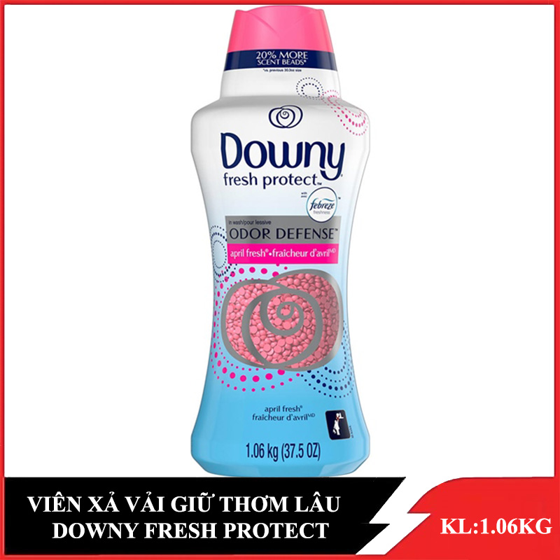 Hạt xả vải Downy Fresh Protect April Fresh Hồng 1.06kg - Mỹ