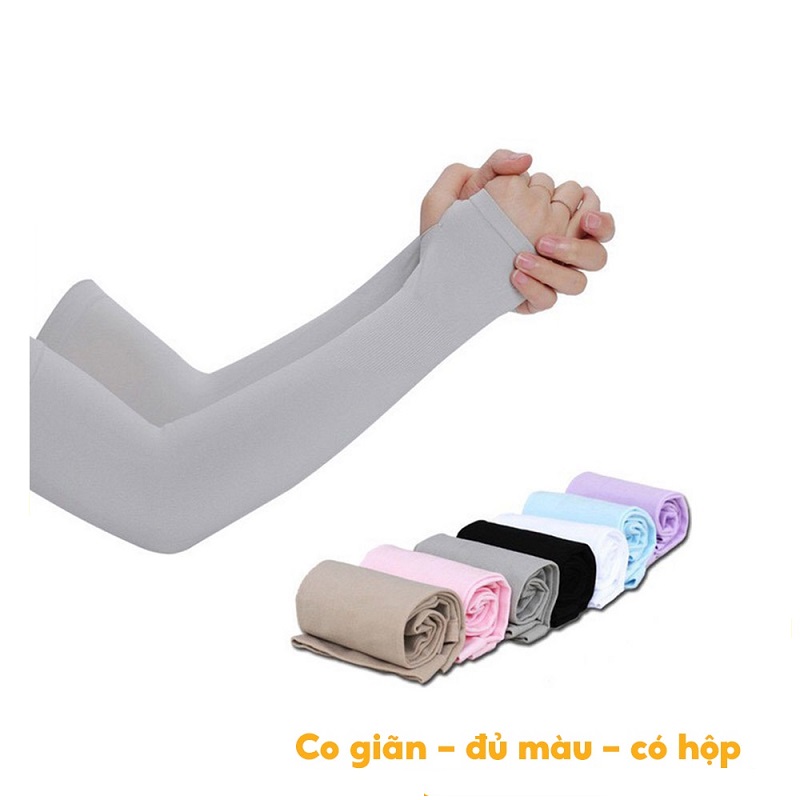 Bộ 2 găng tay xỏ ngón , ống tay chống nắng , găng tay chống nắng nam nữ chất vải thun co giãn cao cấp chống tia UV , chống nắng , thể thao hợp thời trang 