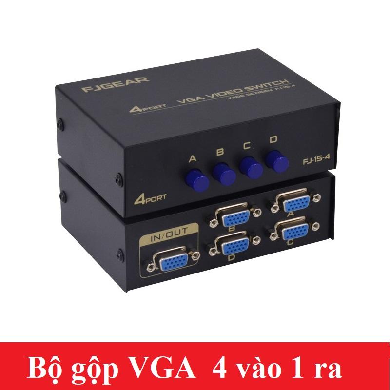 Bộ gộp vga 4 vào 1 ra - 4 máy tính chia sẻ cùng 1 màn hình