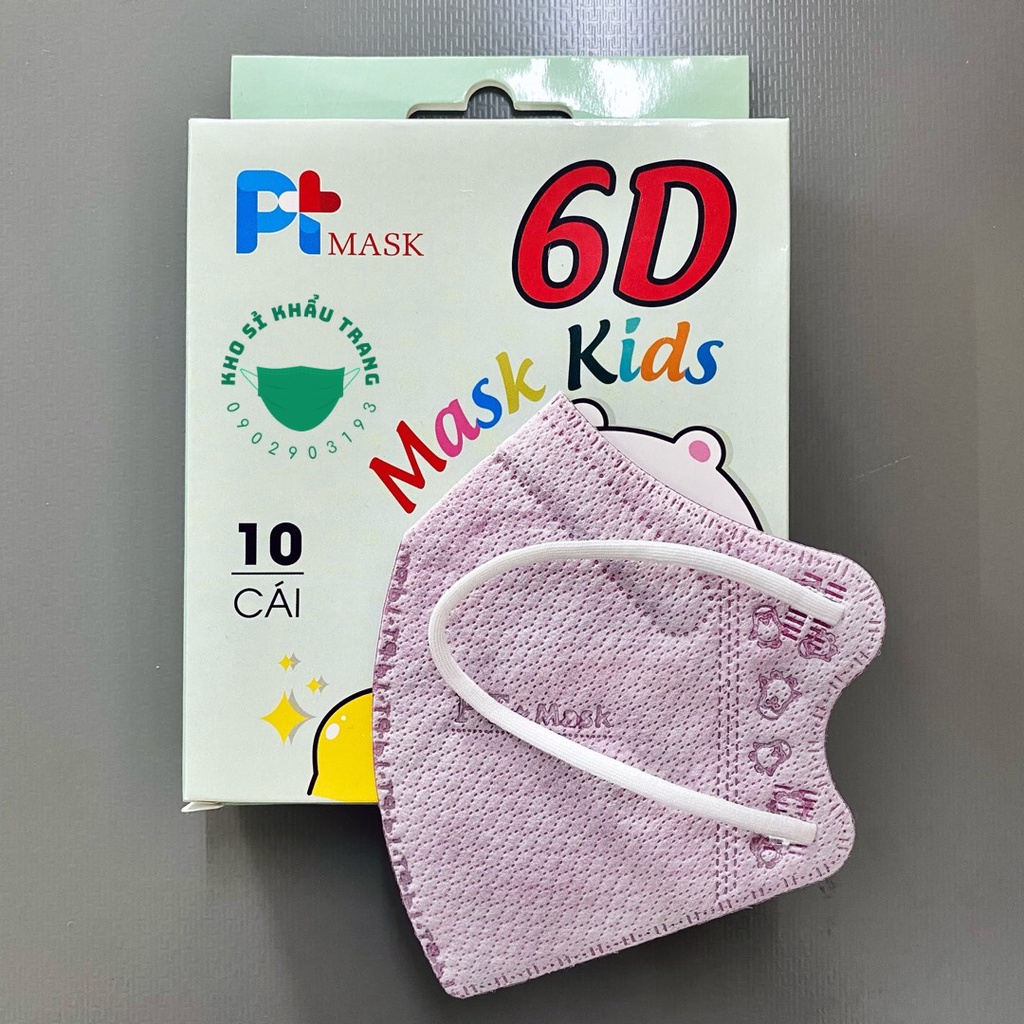 Hộp 10 Khẩu Trang Trẻ Em 6D PTMASK