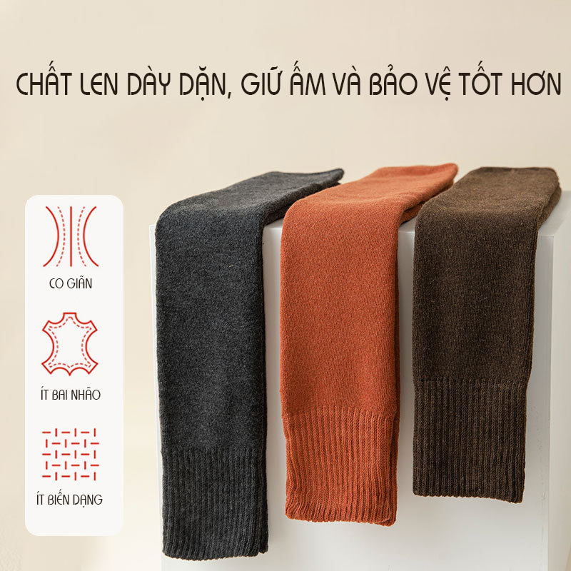 Tất Ông Chân, Tất Đùi Giả Boot Len Dày Thu Đông Làm Thon Gọn Chân PK519