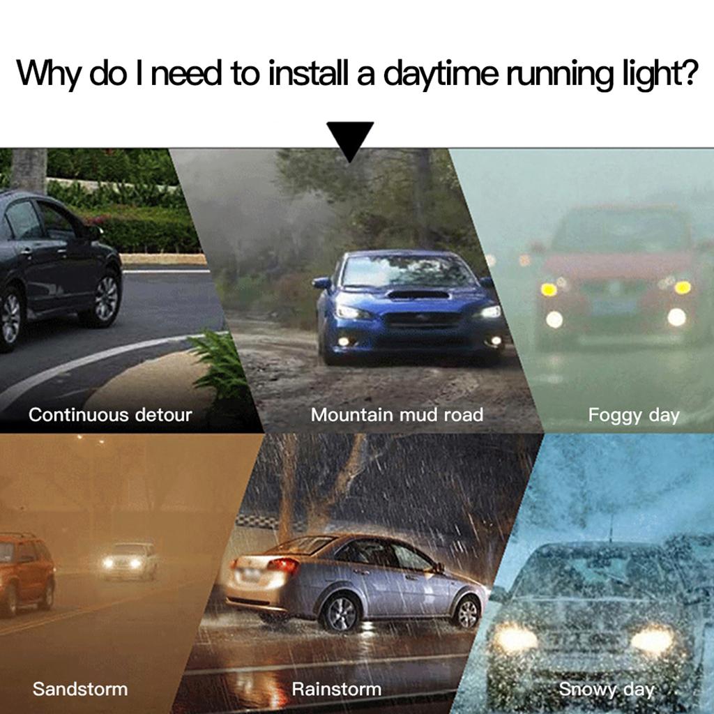 2 Pieces Car LED Flowing Strip Flasher Turn Signal Light Foglight DRL Light