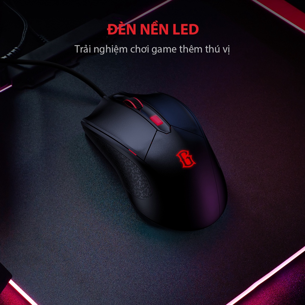 Chuột Máy Tính Gamen GM100 Chuột Gaming Đèn Led RGB 2000 DPI di chuột chuẩn xác chuyên game - Hàng Chính Hãng