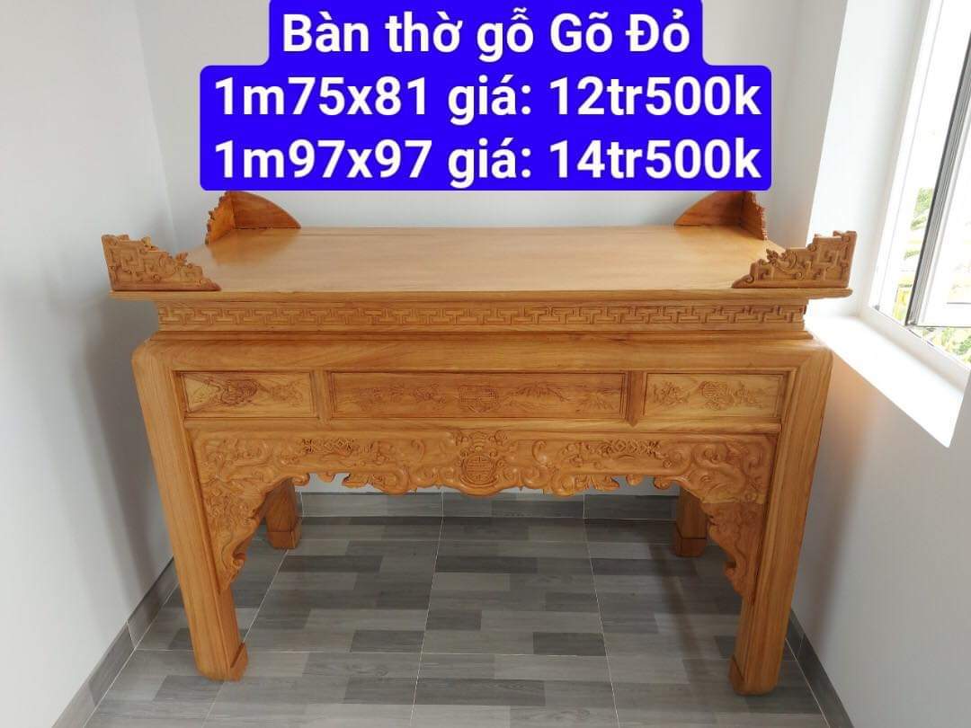 Bàn thờ -án gian gỗ gõ đỏ (FREESHIP 50KM )