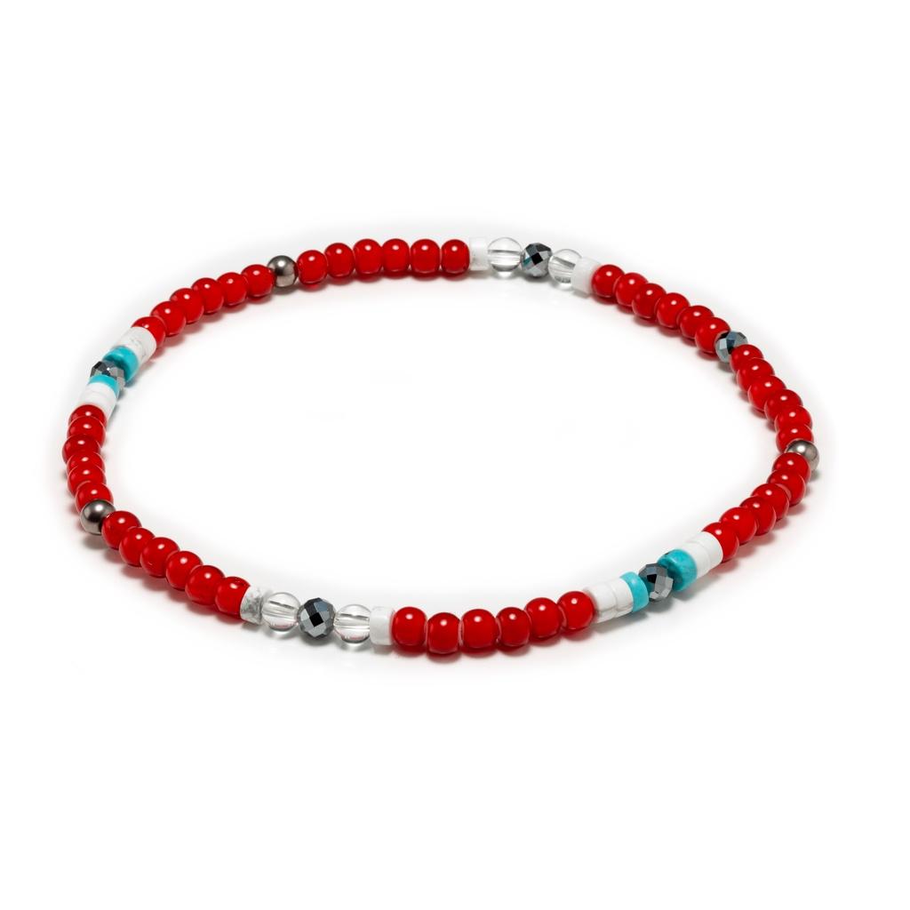 Vòng đeo chân Phiten glass beads anklet XJE37700/XJE37800