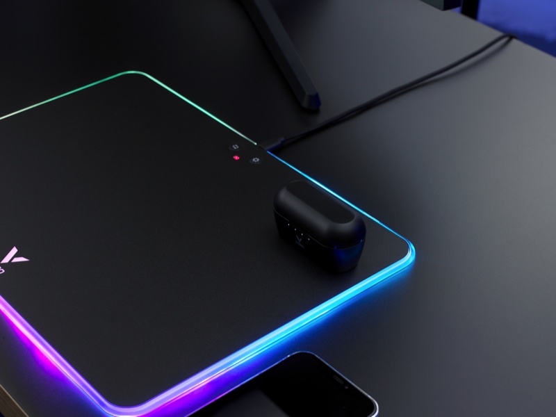 Bàn di chuột Gaming Rapoo V10RGB Wireless Charger có đèn led RGB kiêm sạc không dây - Hàng chính hãng