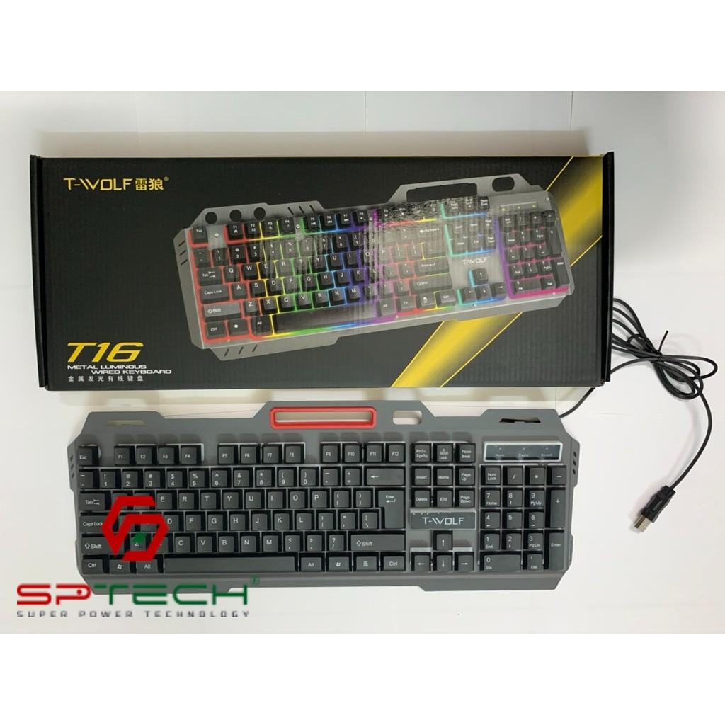 Bàn phím Keyboard GAMING T-WOLF  TF16 LED 7 MÀU Chuyên Game