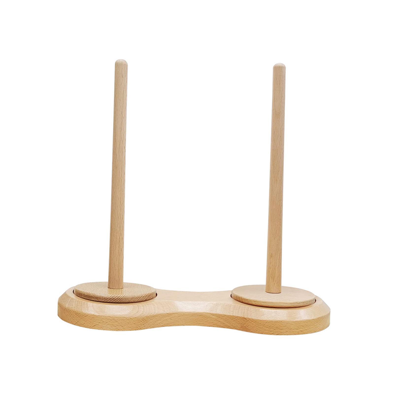 Wooden Yarn Ball Holder Hold 2 yarns Sewing Accessory for Mother Wife Sister