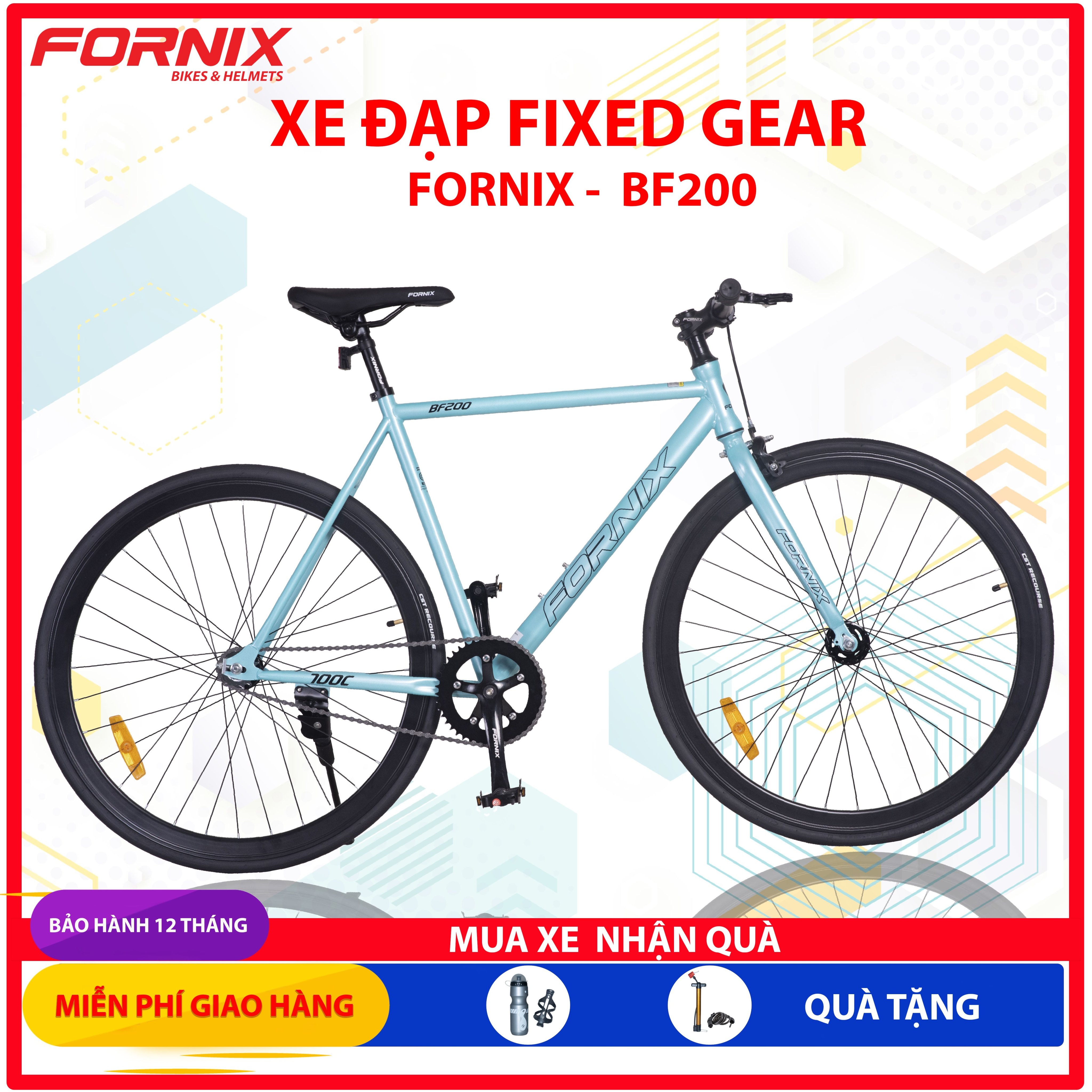 [TRẢ GÓP 0%]  XE ĐẠP FIXED GEAR BF200 - FORNIX - BẢO HÀNH 12 THÁNG