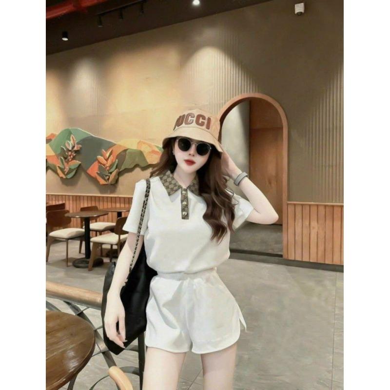 Sét đồ bộ đùi sort nữ bigsize mẫu mới cao cấp, sét bộ đi chơi cổ bẻ xinh xắn, bộ đồ thể thao mặc nhà bao chất