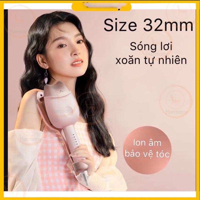 Máy Uốn Tóc Gợn Sóng Xoăn Size 32mm Máy Bấm Tóc Hình Móng Vuốt Mèo Dễ Thương