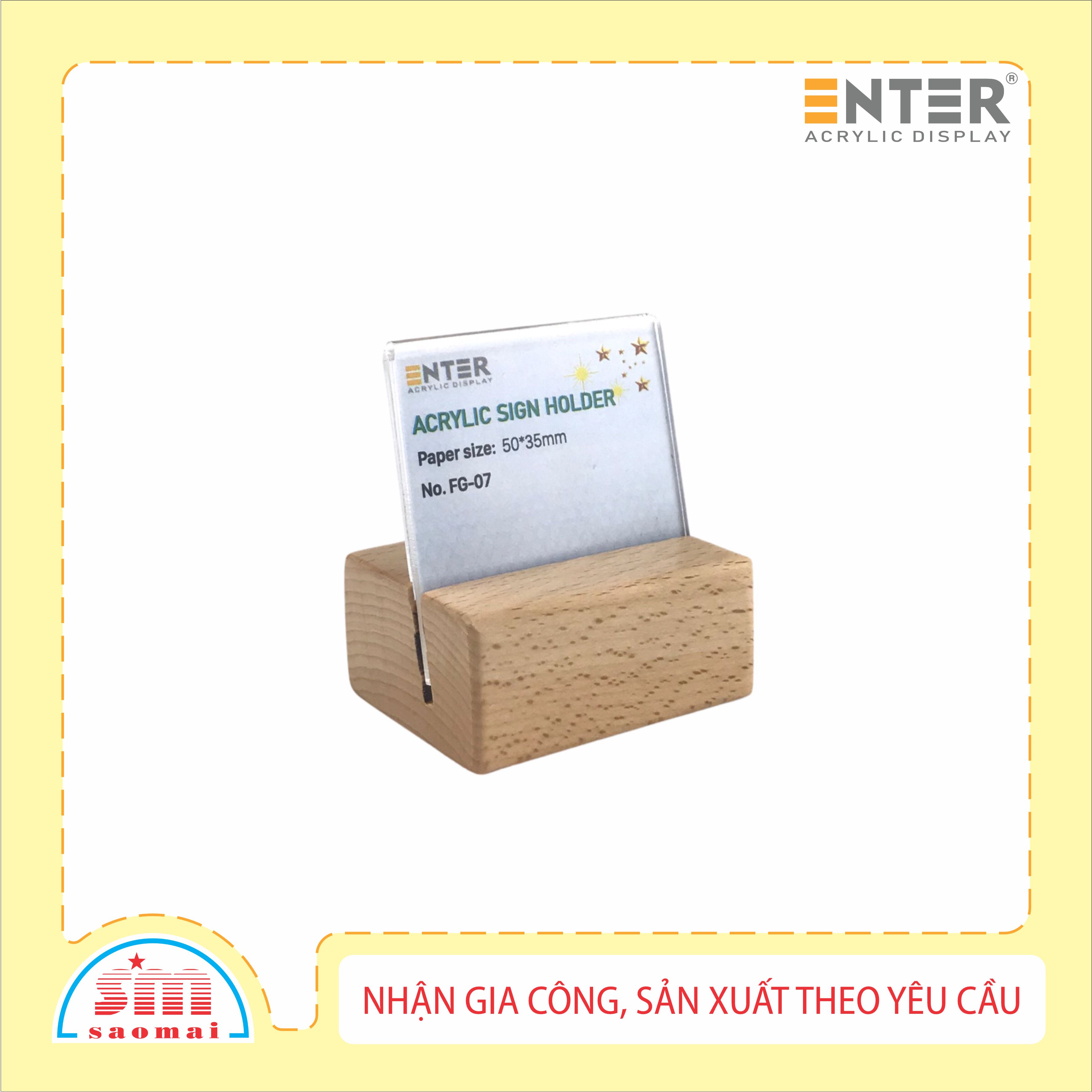 Kệ mica 1 mặt đế gỗ Enter FG-07