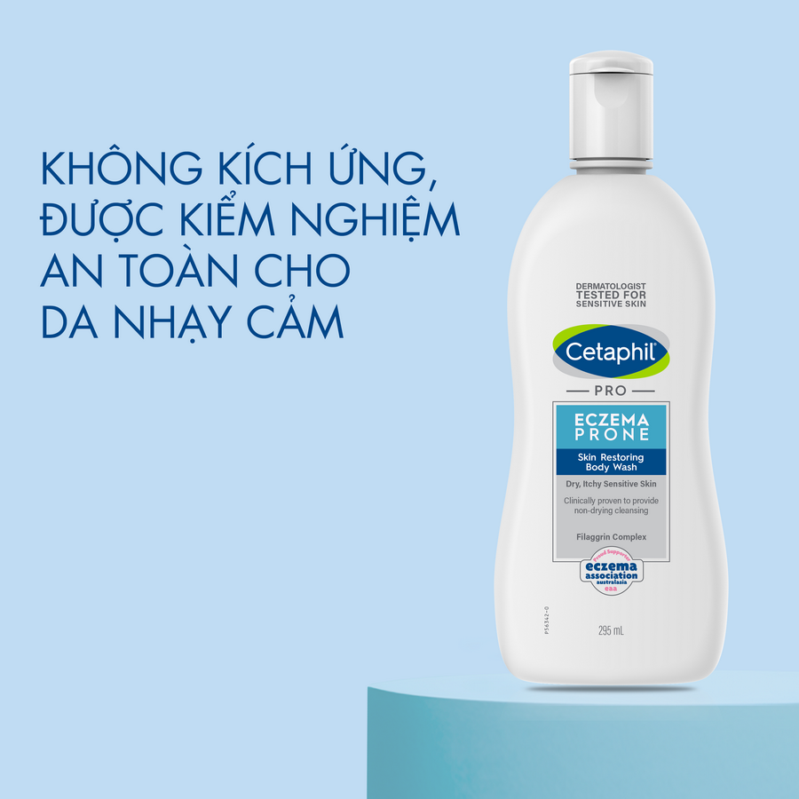 Sữa tắm dưỡng ẩm cho viêm da cơ địa Cetaphil Pro AD Derma Wash 295ml