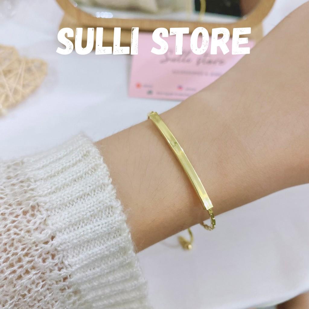 Vòng tay lắc tay nữ Gold bar dây rút khắc tên theo yêu cầu freesize Sulli store