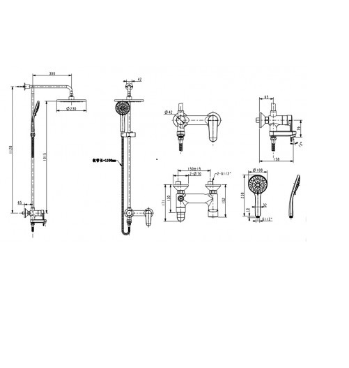 Bộ cây sen phun mưa American Standard Simplica WF-9089E (FFAS9089) có mỏ vòi xả