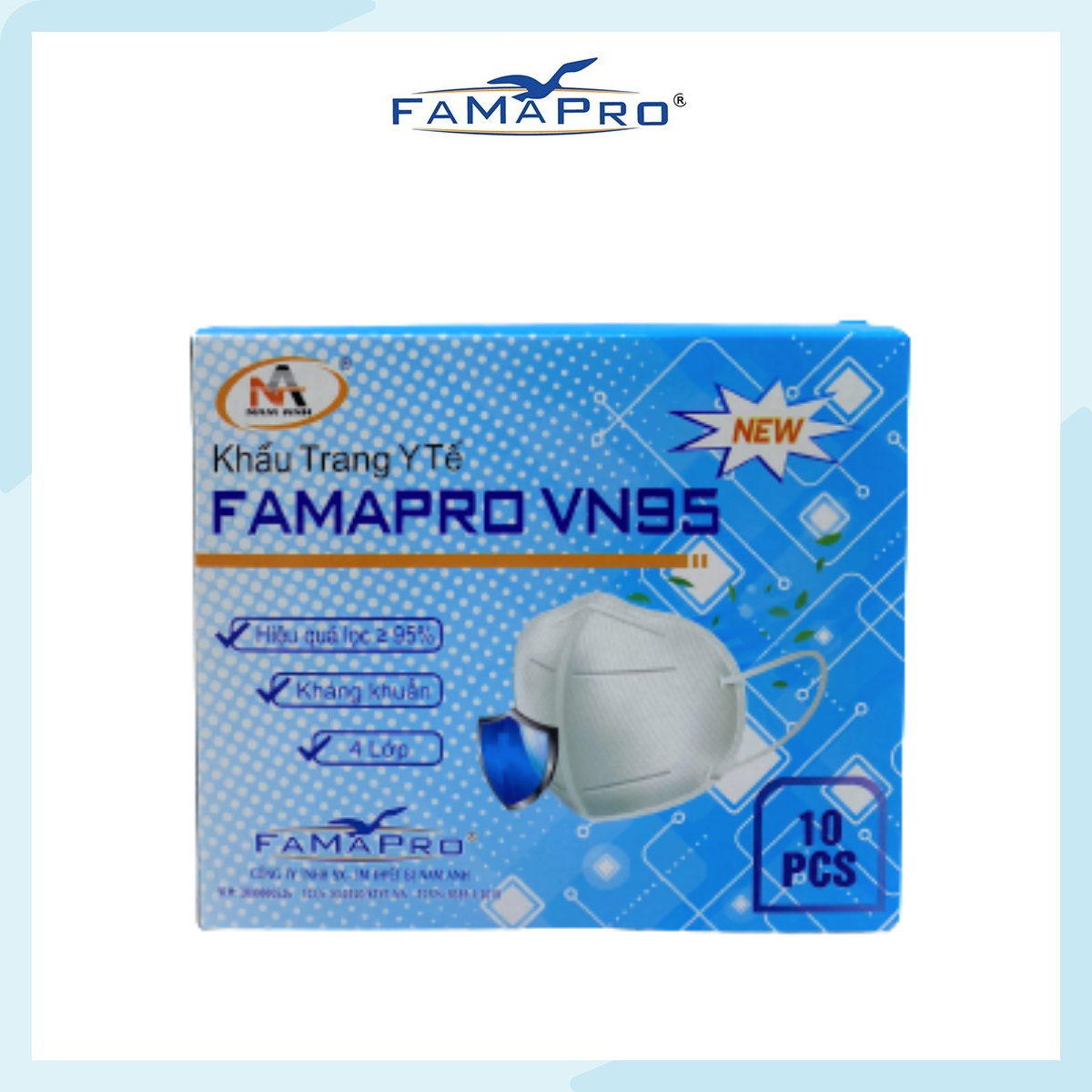 [[ Xuất Khẩu Mỹ ]] - Khẩu Trang Y Tế Cao Cấp FAMAPRO - 4 Lớp Kháng Khuẩn / 95% Lọc Khuẩn, Bụi, Virus Tốt Nhất / Người Lớn - [ CB1 - VN95 - TÚI / HỘP ]