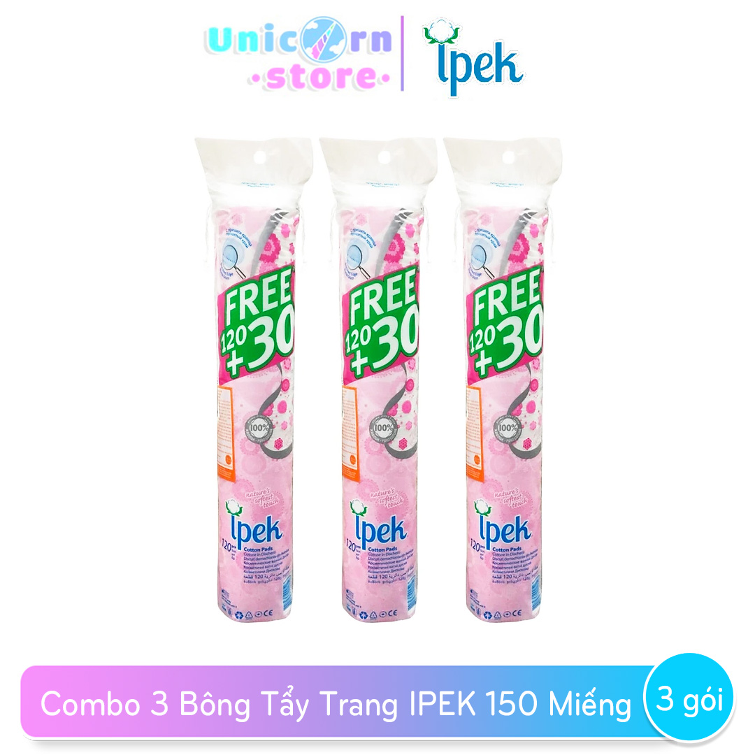 Combo Bông Tẩy Trang IPEK 150 Miếng (Thổ Nhĩ Kì)