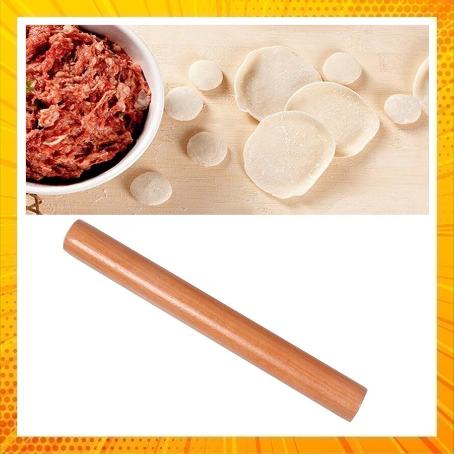 Cây lăn bột bánh bằng gỗ dài 28cm - giao màu ngẫu nhiên