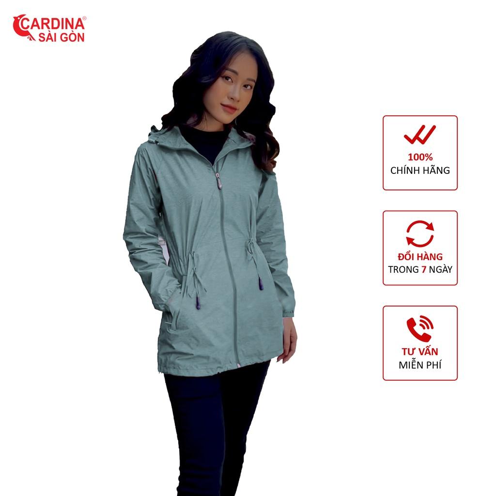Áo Khoác Gió Nữ Dáng Dài  ̀ ̀ Chất Liệu Vân Xước 2 Lớp Cao Cấp Cản Gió Chống Nước Chống Nắng Nhẹ Mã GFV