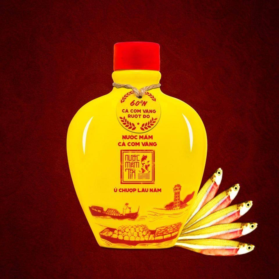 Nước mắm Tĩn cá cơm vàng ruột đỏ độ đạm 60N 250 ml rin nguyên chất truyền thống không chất bảo quản