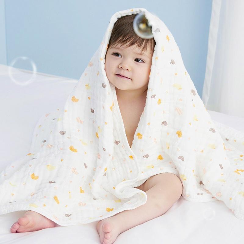 [Einmilk.ân ninh]Khăn tắm cho trẻ mới biết đi / trẻ sơ sinh siêu mềm 6 lớp 100% cotton nhanh khô thấm hút cao QBTS