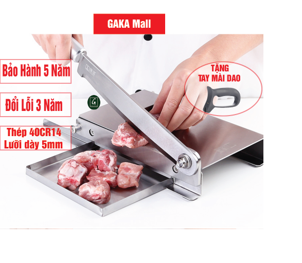 Dao Chặt Thịt Gà, Thái Thịt Bò Đông Lạnh, Thái Thuốc Bắc, Cắt Đa Năng KD0270, Lưỡi Thép 40CR14, Inox 430 - Tặng Tay Mài KD0315