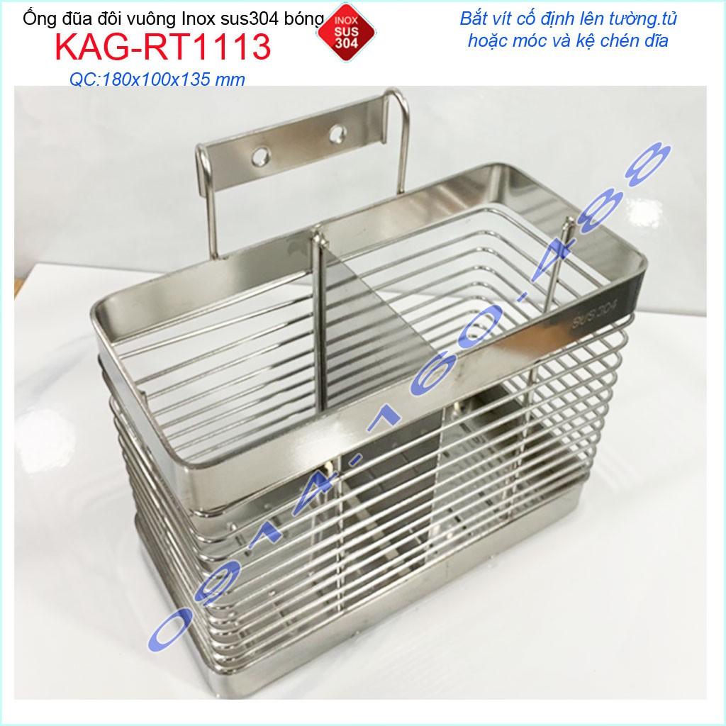 Ống đũa đôi vuông KAG-RT1113, ống đựng đũa nhà bếp Inox SUS304 siêu bền giá tốt sử dụng tốt