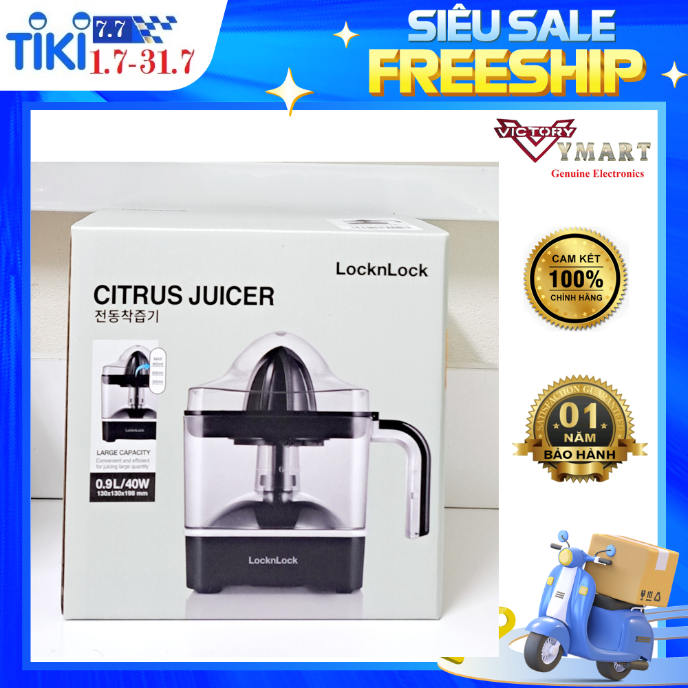 Máy Vắt Cam Thế Hệ Mới Locknlock Citrus Juicer EJJ246BLK 0.9L (Model2023) - Hàng Chính Hãng