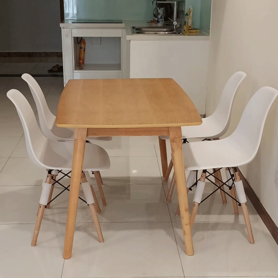 Bộ bàn ăn 4 ghế nhựa cao cấp Juno Sofa KT 1m2