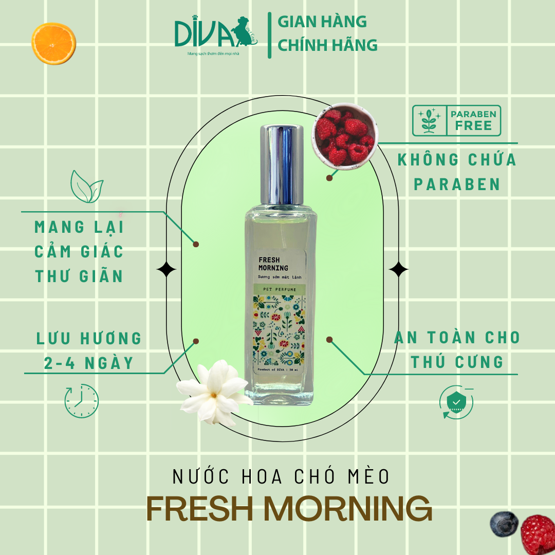 NƯỚC HOA CAO CẤP CHO THÚ CƯNG DIVA - FRESH MORNING 30ML