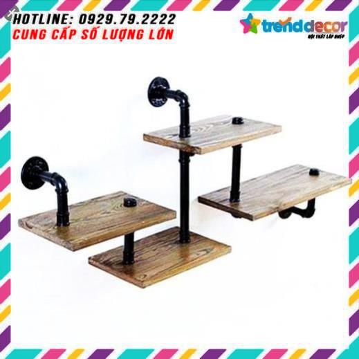 Kệ treo tường gỗ 4 tầng kệ ống nước