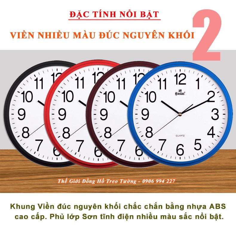 Hình ảnh Đồng Hồ Treo Tường EASTAR Cao Cấp Tròn – Số Dập Nổi Máy KIM TRÔI – Bảo Hành 2 Năm – Tặng Pin Maxell