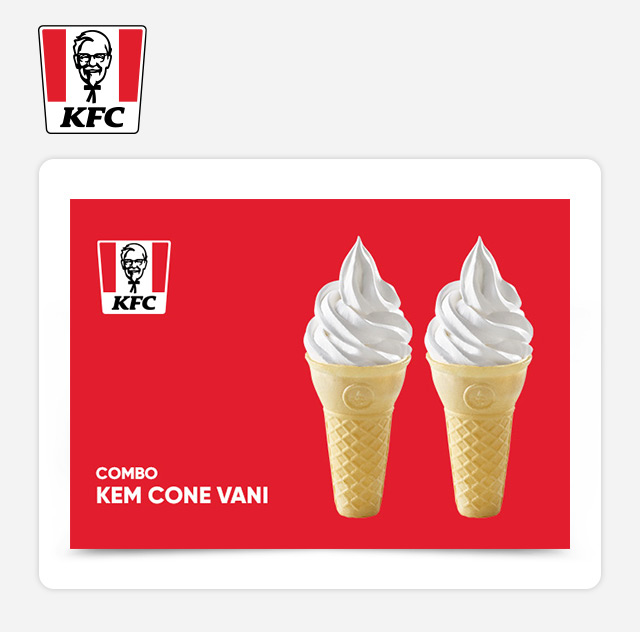 Giftpop - KFC Combo 2 Kem Cone Vani