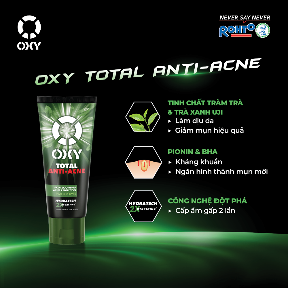 Kem Rửa Mặt Sạch Khuẩn Mụn Kiểm Soát Nhờn Oxy Total Anti Acne