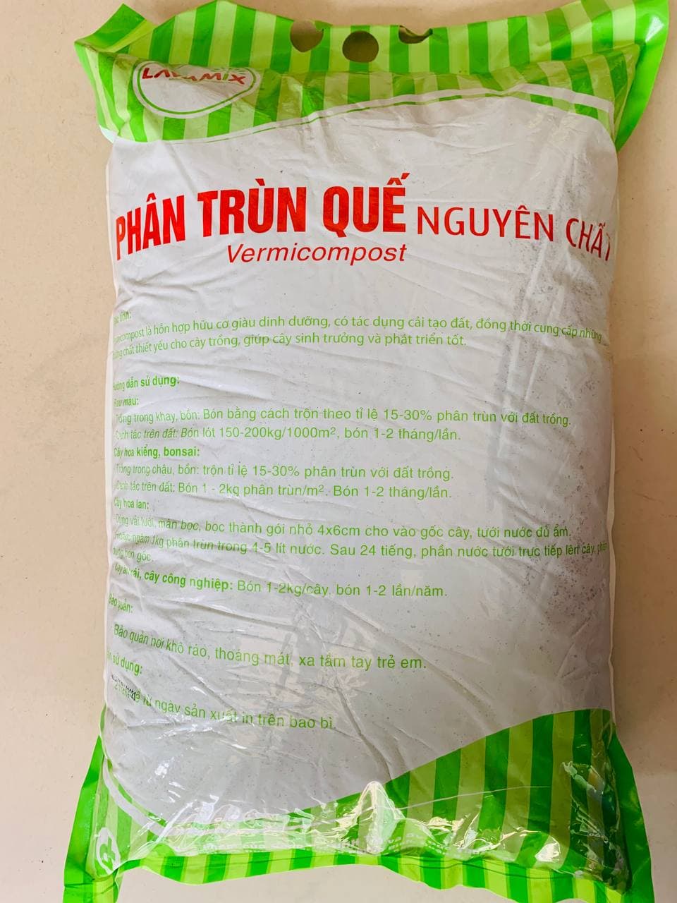 Phân Trùn Quế LAVAMIX, Bổ Sung Dinh Dưỡng, Cải Tạo Đất gói 5kg