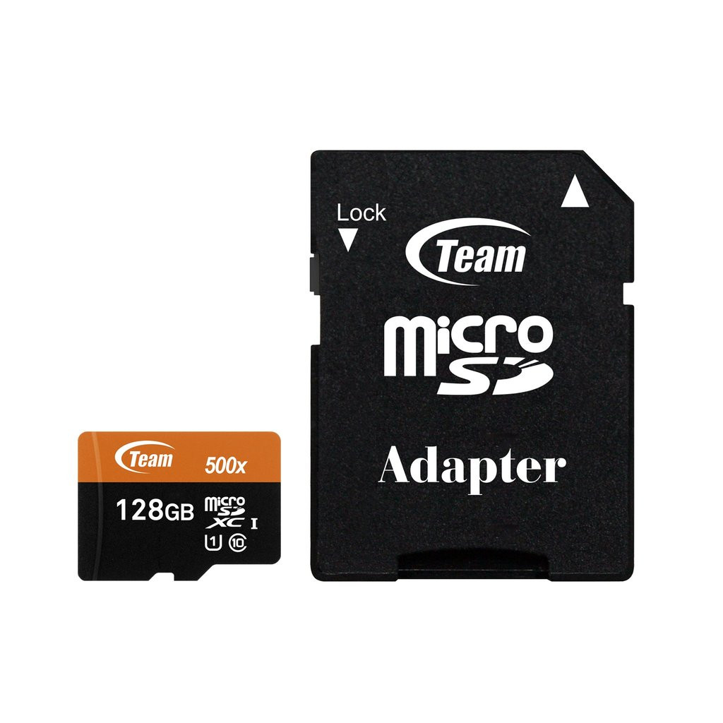 Thẻ nhớ 128GB Micro SDXC Team Group 500x upto 80MB/s + Adapter (cam) – Hàng Chính Hãng