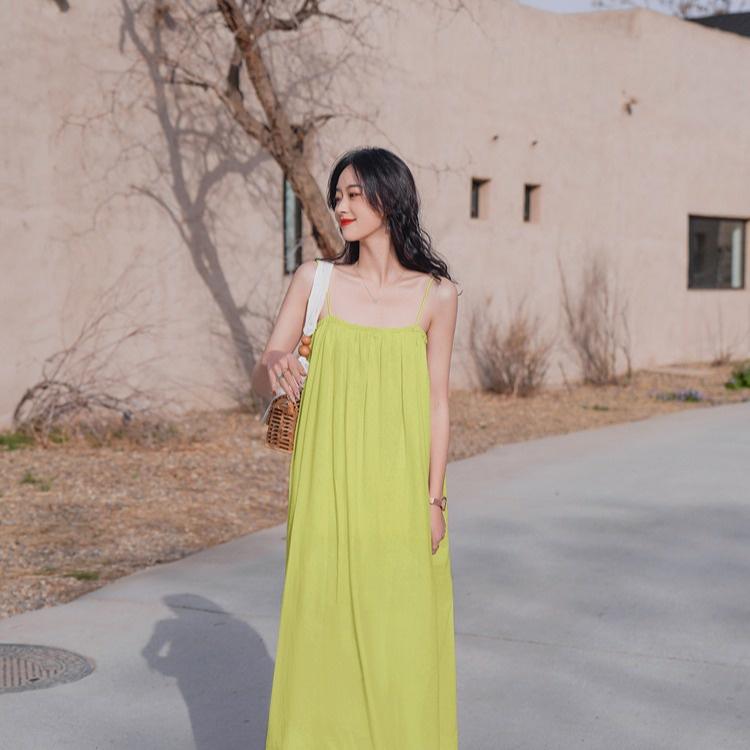 Maxi đi biển, váy đi biển 2 dây dáng dài mặc ở nhà, đi chơi siêu xinh chất vải mát, chun ngực co giãn thoải mái VAY004