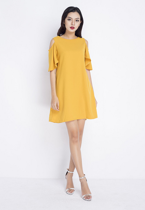 Đầm dạo phố khoét vai NN170801