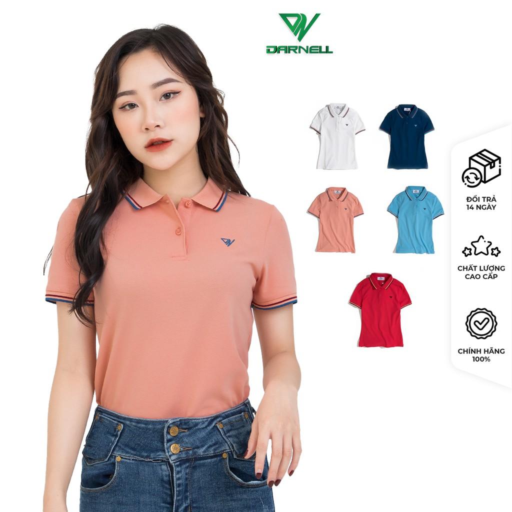 Áo thun polo nữ cao cấp cổ viền chất cotton mềm mịn thấm hút mồ hôi chính hãng DARNELL DN13