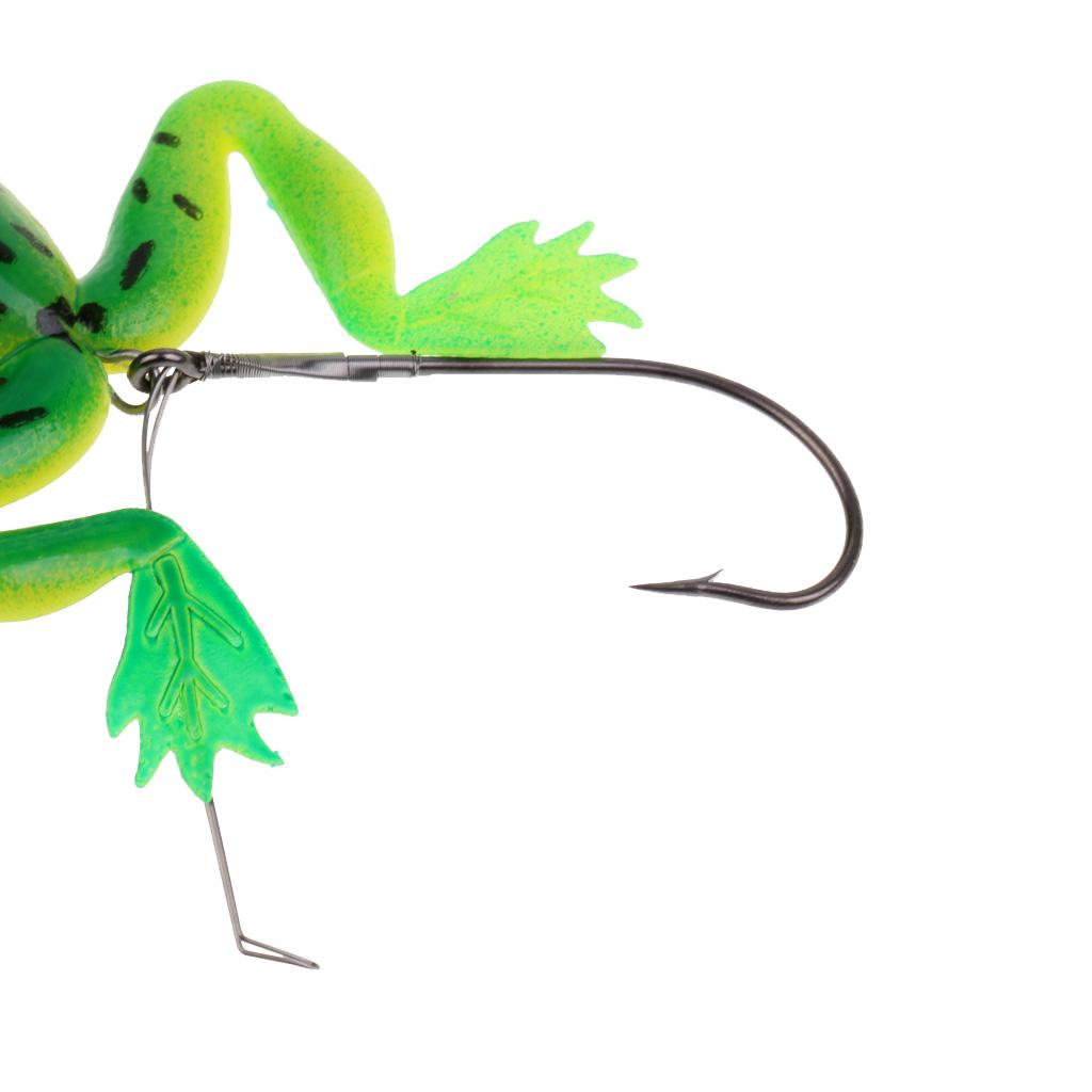 Soft Fishing Bait Frogs Lures Bionics Surface Lure for Bass Trout 12cm Green