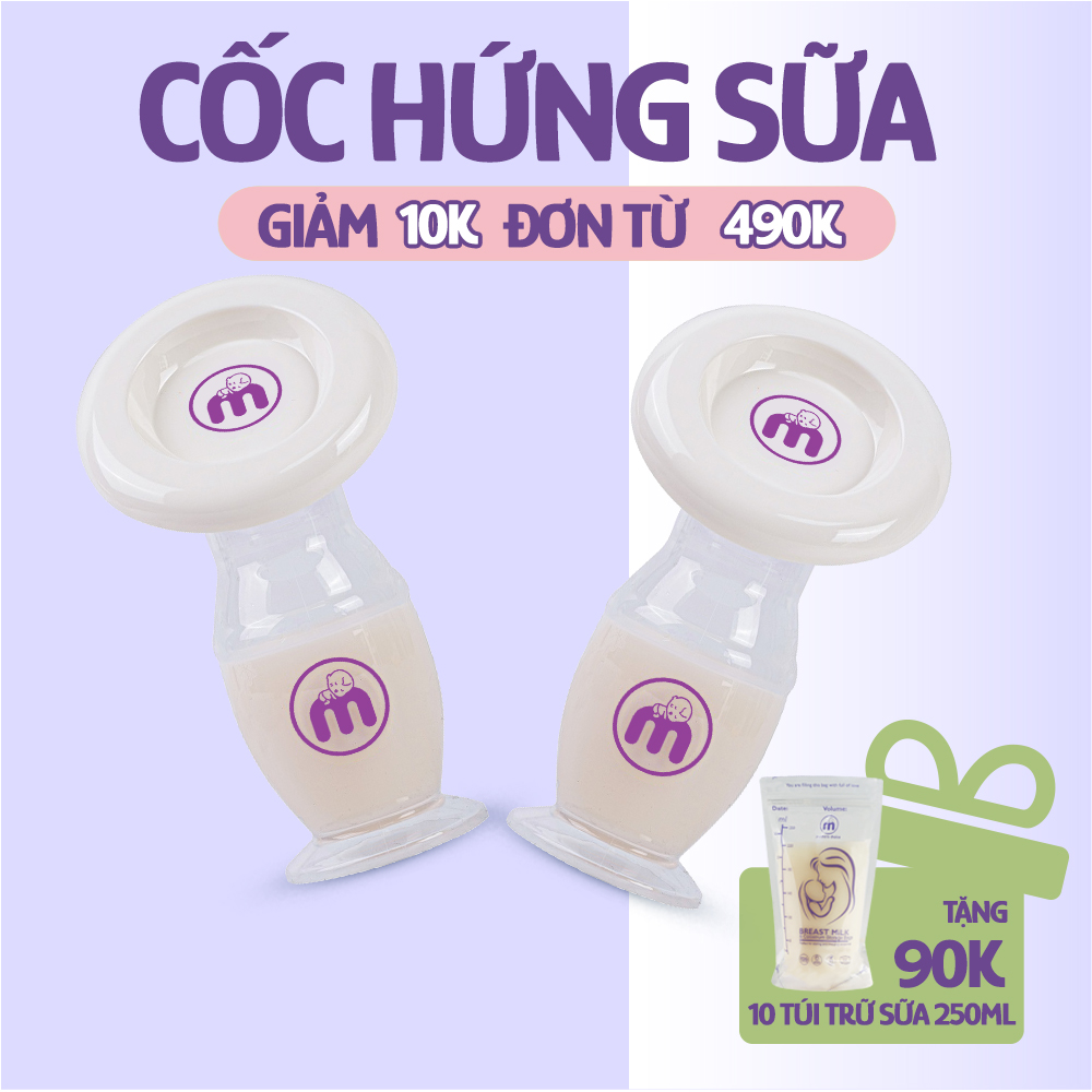 Cốc Hứng Sữa Mama’s Choice, Hút Sữa Rảnh Tay, Chất Liệu Silicone Cao Cấp, Chứng Nhận An Toàn FDA - 2 Cốc GIÁ TỐT