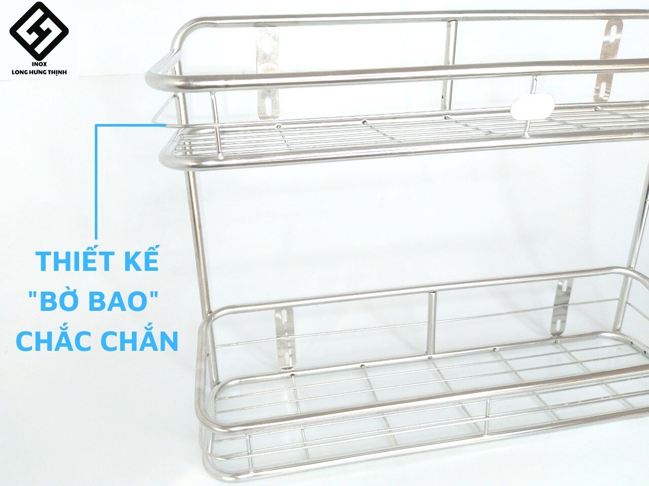 Kệ đựng gia vị phòng bếp INOX cao cấp sáng bóng, loại 2 tầng, kích thước 40x15x37, 50x15x37, dụng cụ nhà bếp tiện lợi, kệ đựng hũ gia vị, dầu ăn, nước tương, nước mắm.