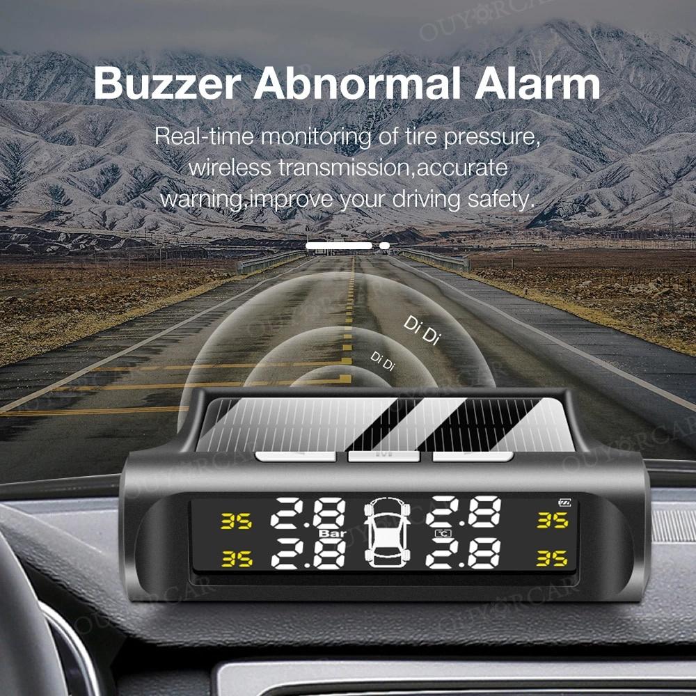 Hệ thống giám sát áp suất lốp xe thông minh TPMS màn hình LCD kỹ thuật số có cổng USB
