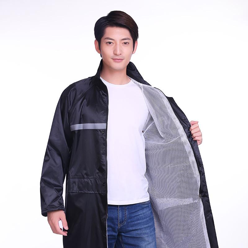 Phong cách mới nhất đi bộ đường dài ngoài trời áo mưa một mảnh bảo hiểm lao động người lớn công trường xây dựng áo gió phản quang hai lớp phong cách áo mưa khẩn cấp dài