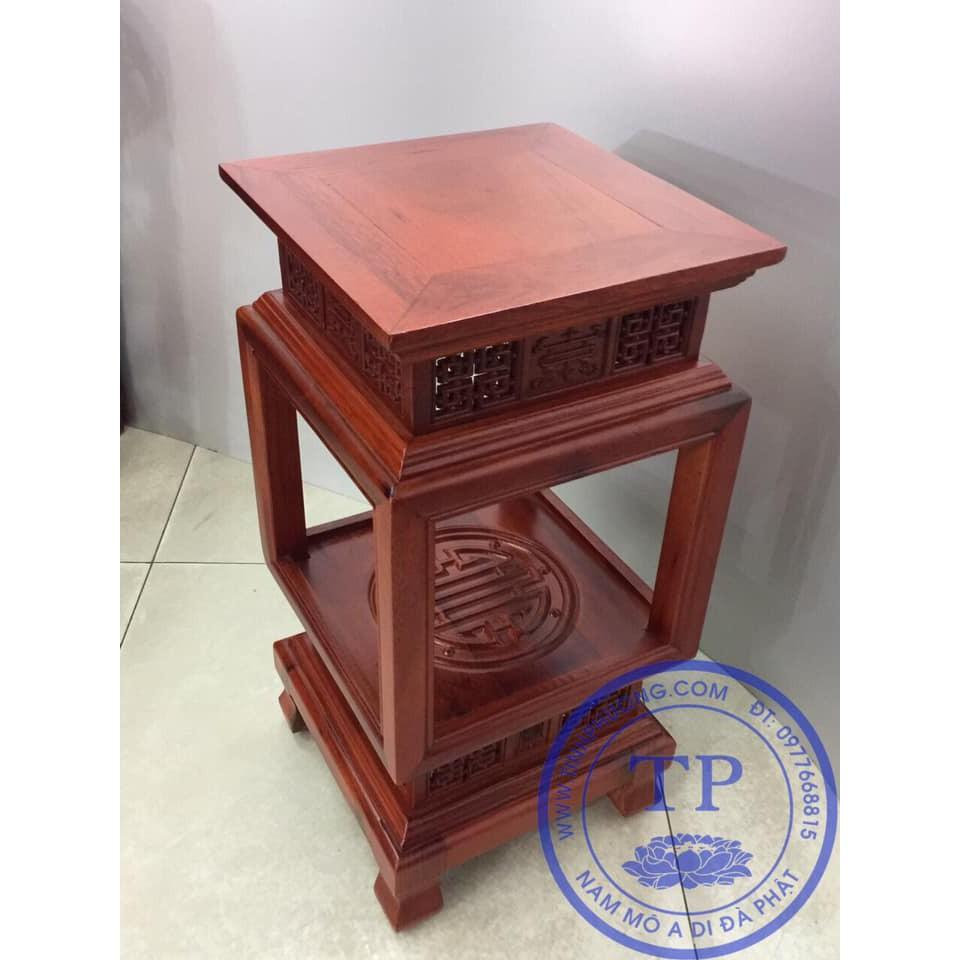 Đôn đèn gỗ Gụ xịn 100% Kích thước: Cao 60cm. mặt vuông 30cm KH8722