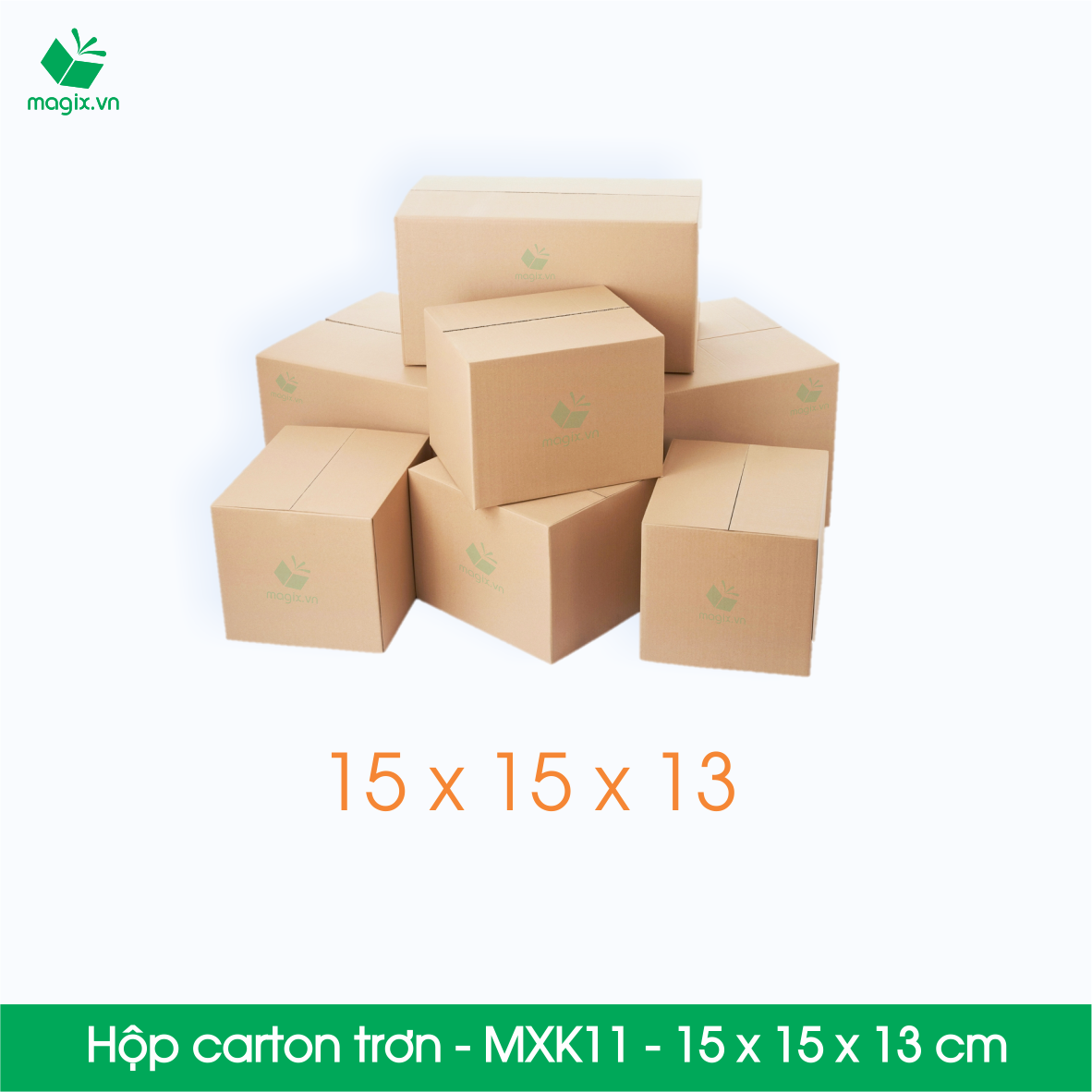 MXK11 - 15x15x13 cm - 60 Thùng hộp carton trơn đóng hàng