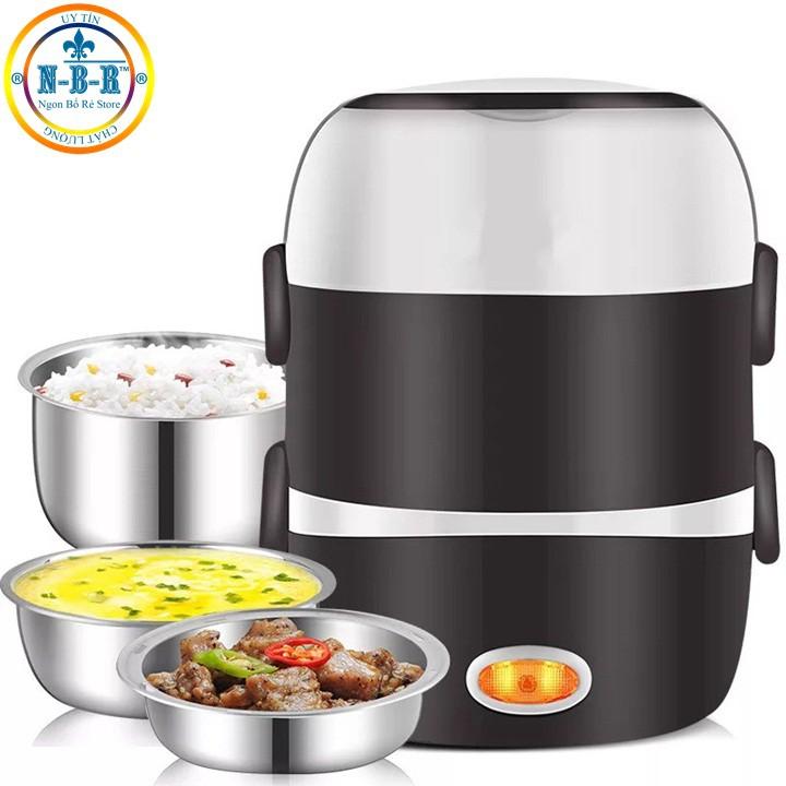 Cặp Lồng Cắm Điện 3 Tầng ruột inox Cao Cấp Giữ Nóng Thức Ăn Liên Tục